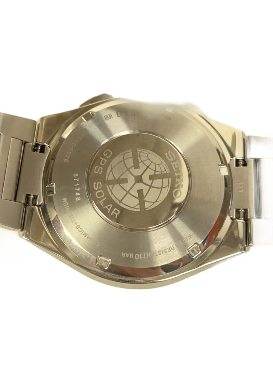 SEIKO Solar Watch Analog Stainless BLK SLV 8X53 0AV0 2