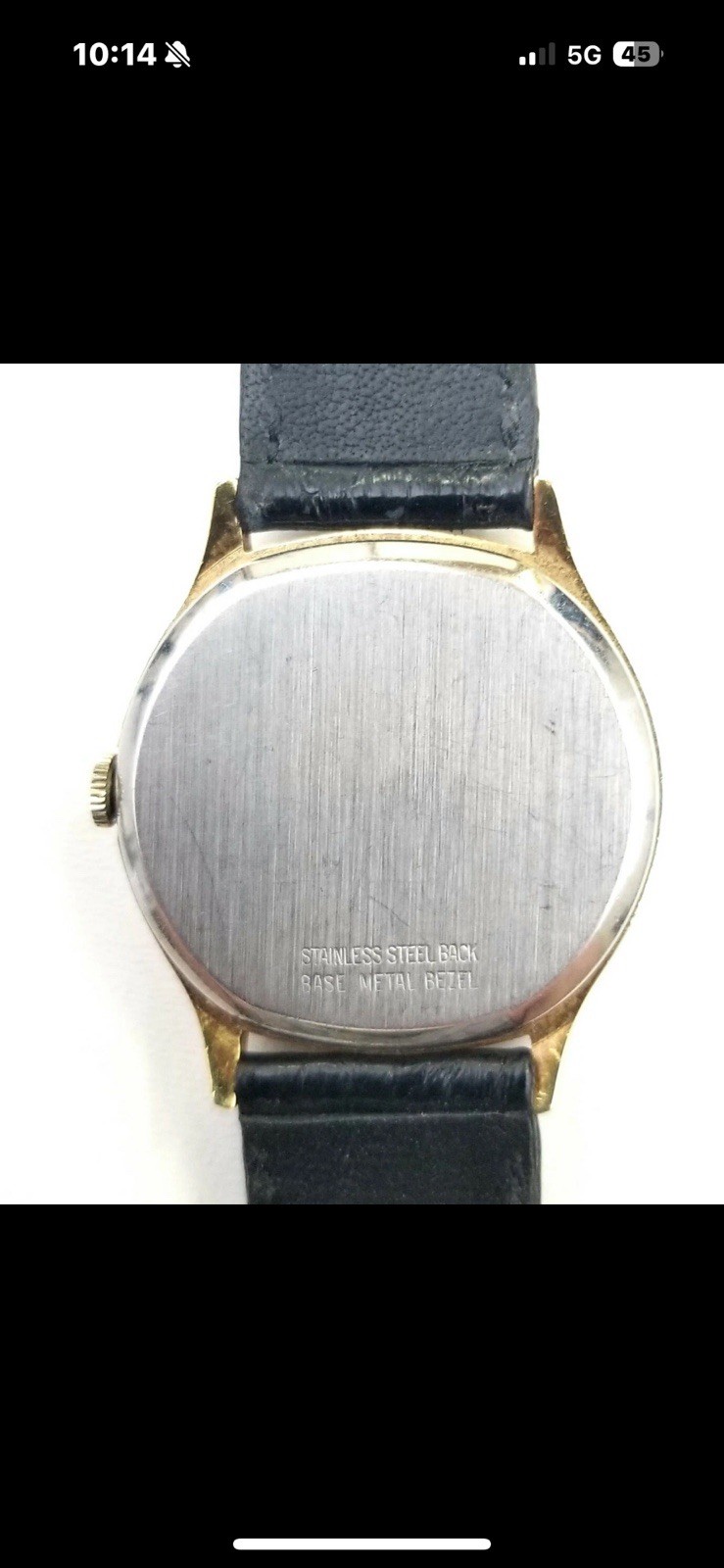 Wittnauer 17J Manual Wind Gold Tone Case Black Dial Diamond Markers Leather