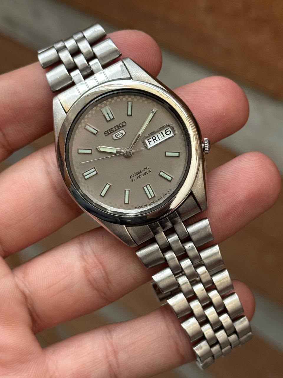 Seiko 5 Automatic 21 Jewels 7s26 Silver Dial Day Date Men’s Watch