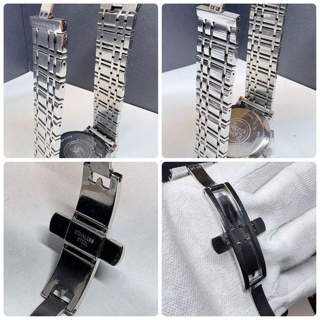 Burberry BU1360 Chronograph Silver Mens Watch Quartz Japan 072750
