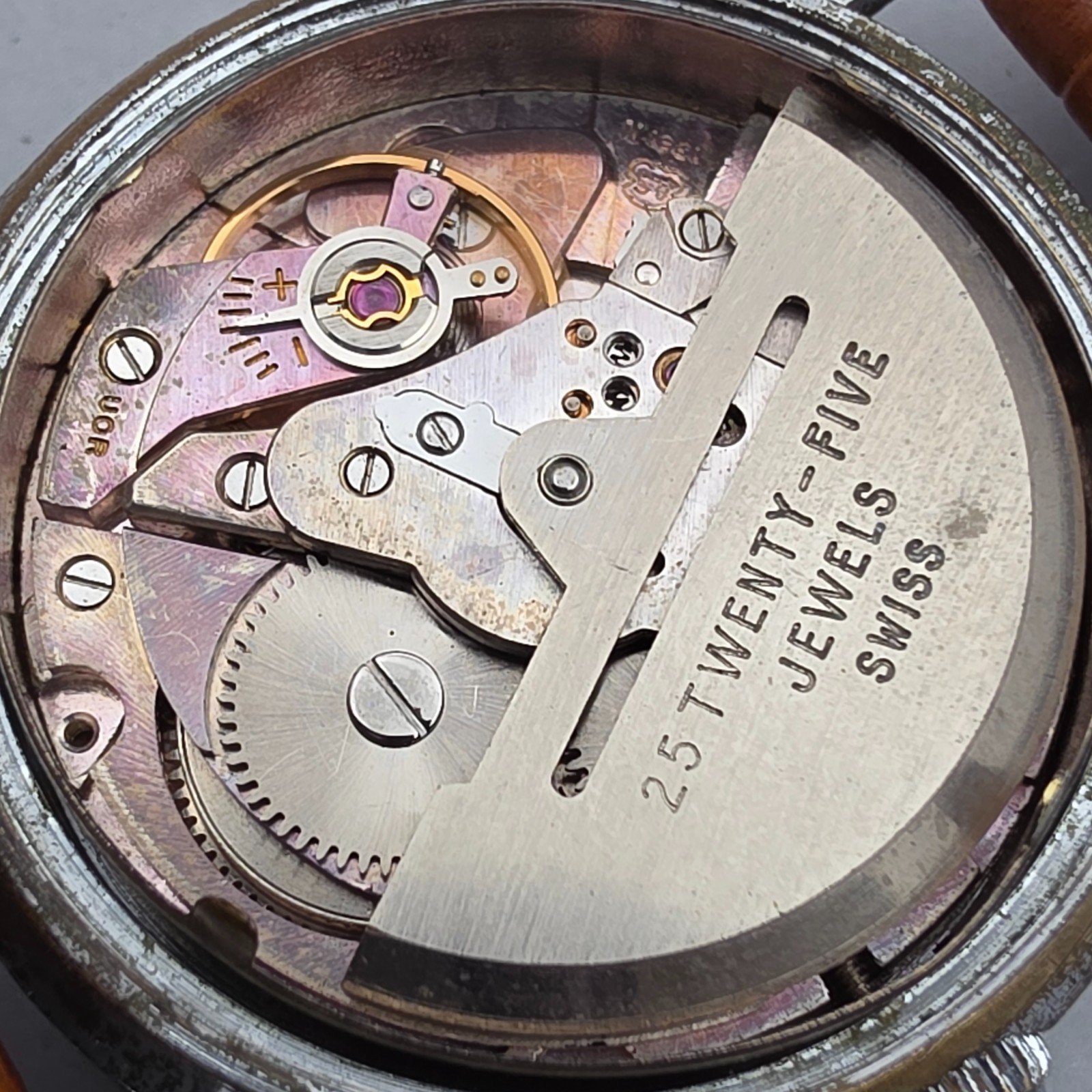 Vintage SANDOZ men’s automatic watch AS 1361n 25Jewels Honeycomb dial 1950s