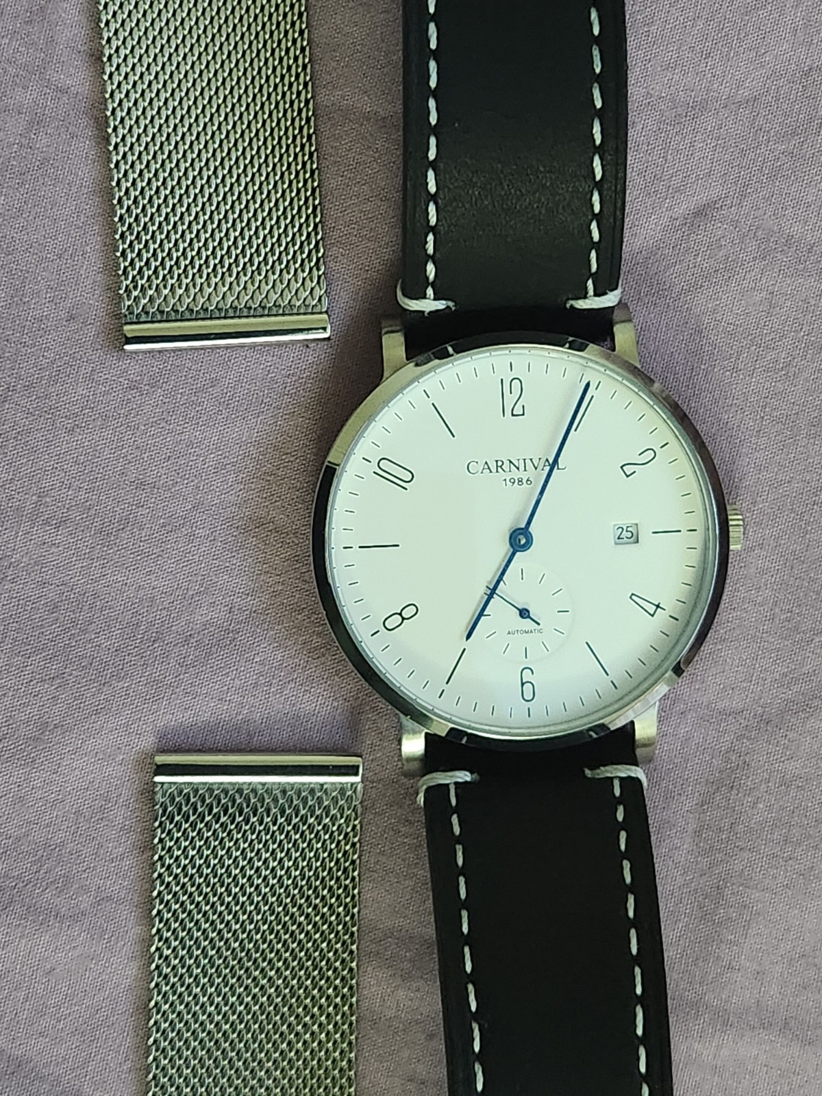 Carnival 10mm Thin Mechanical Automatic Men’s Watch Luxury Date Water Resistant