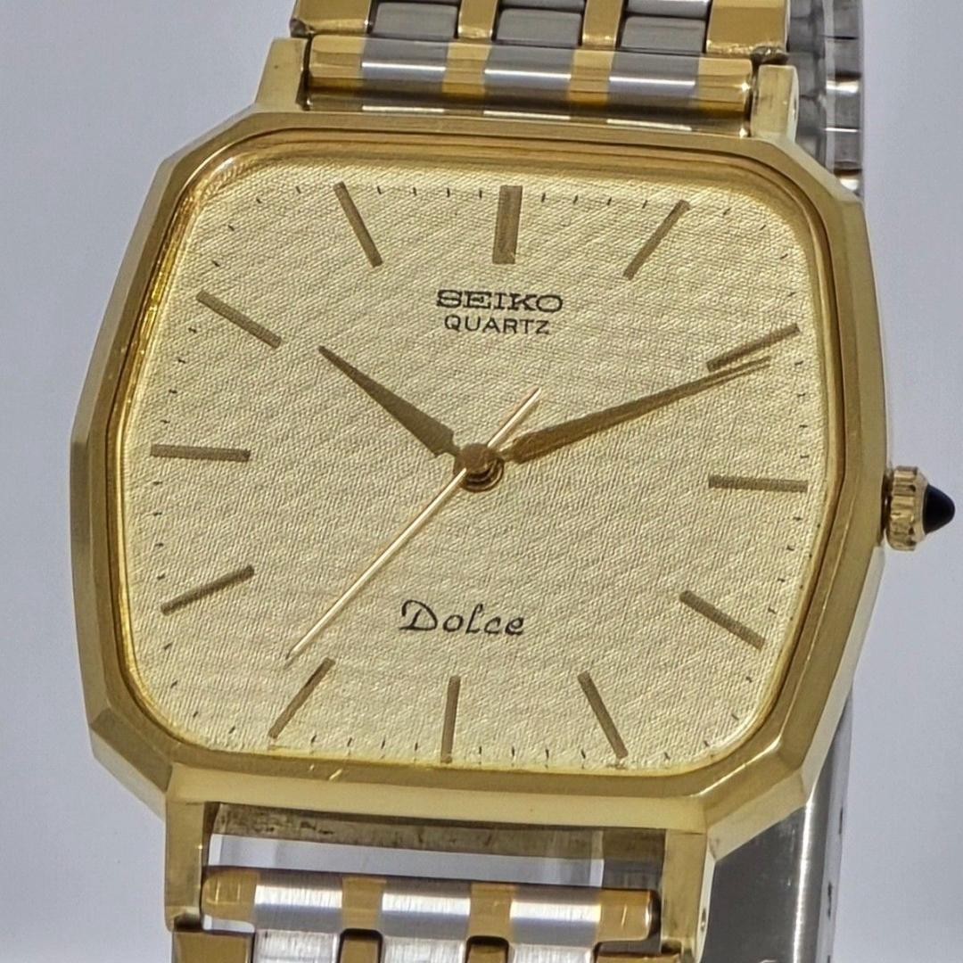 Seiko Dolce 7731-5120 Gold-Plated Decagon Watch Japan Quartz 077386