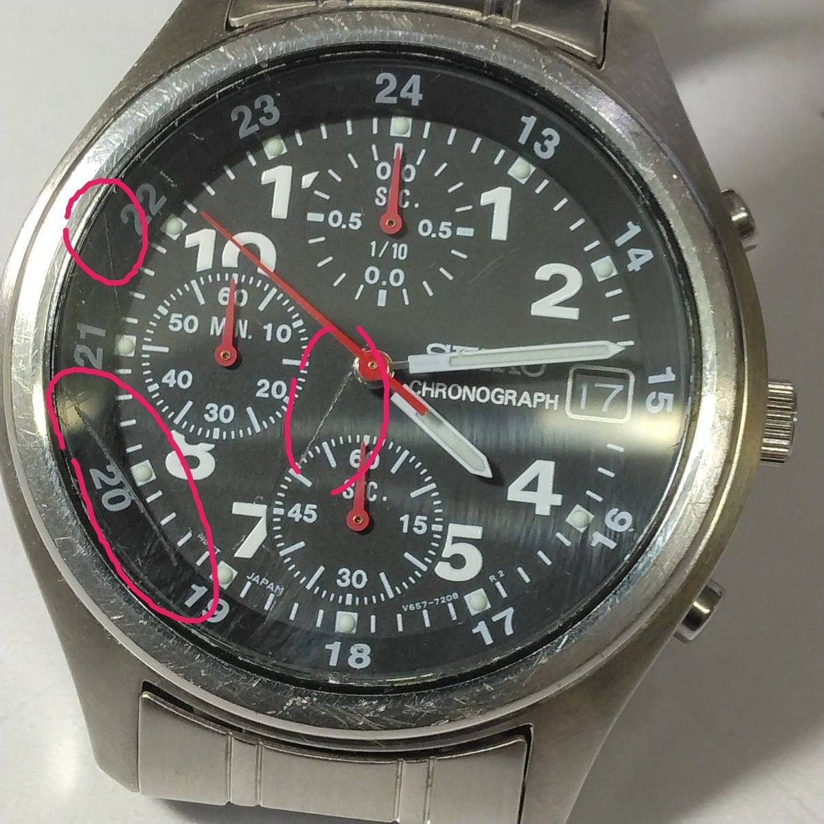Rare Overseas Import Model SEIKO Sports Chronograph V657 7110 SNDB31P1 1 10 Seco