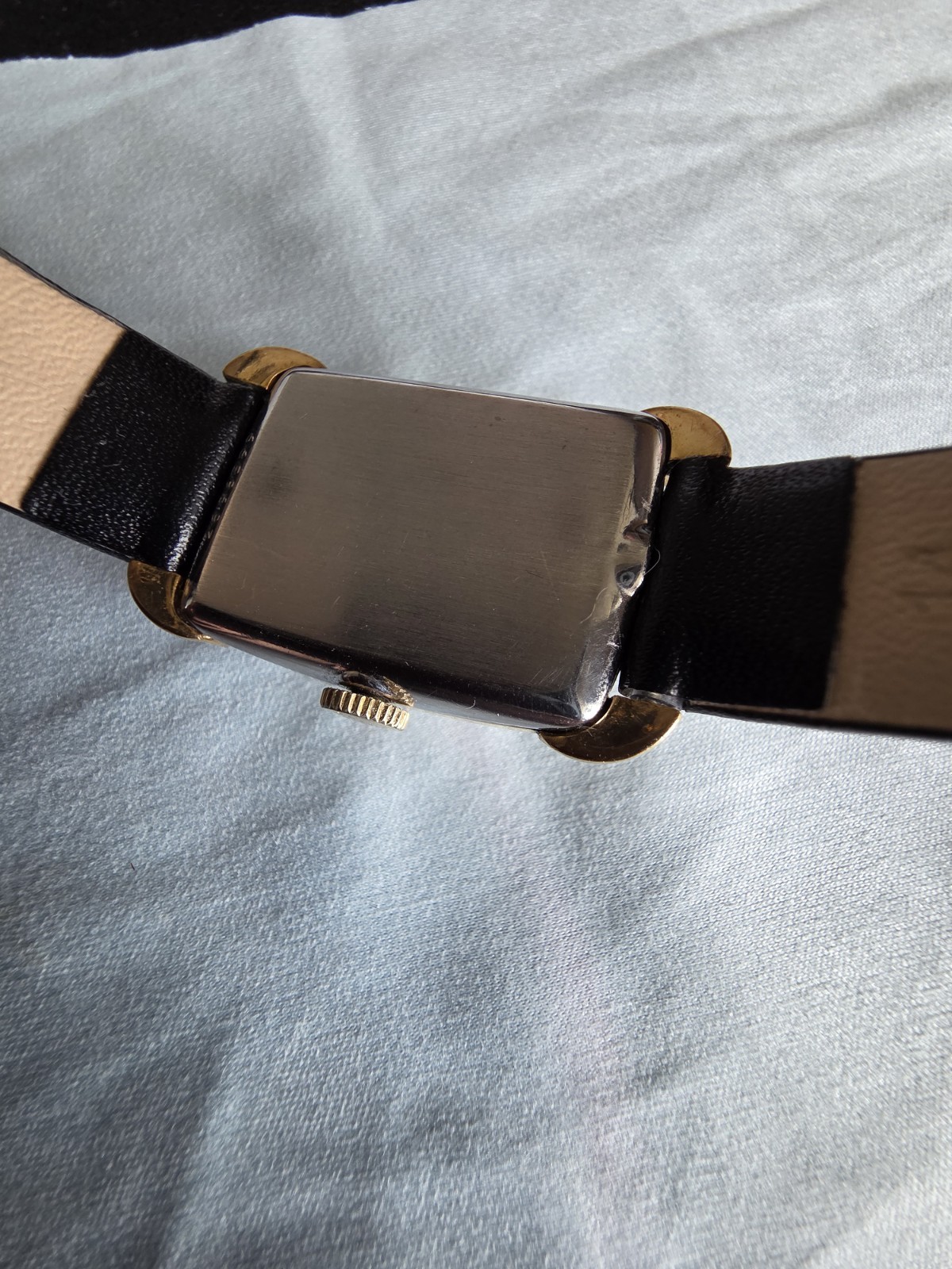Bulova Senator 8AE Mvt Yellow Gold RGP 1940’s Tank Running Vintage Mens Watch