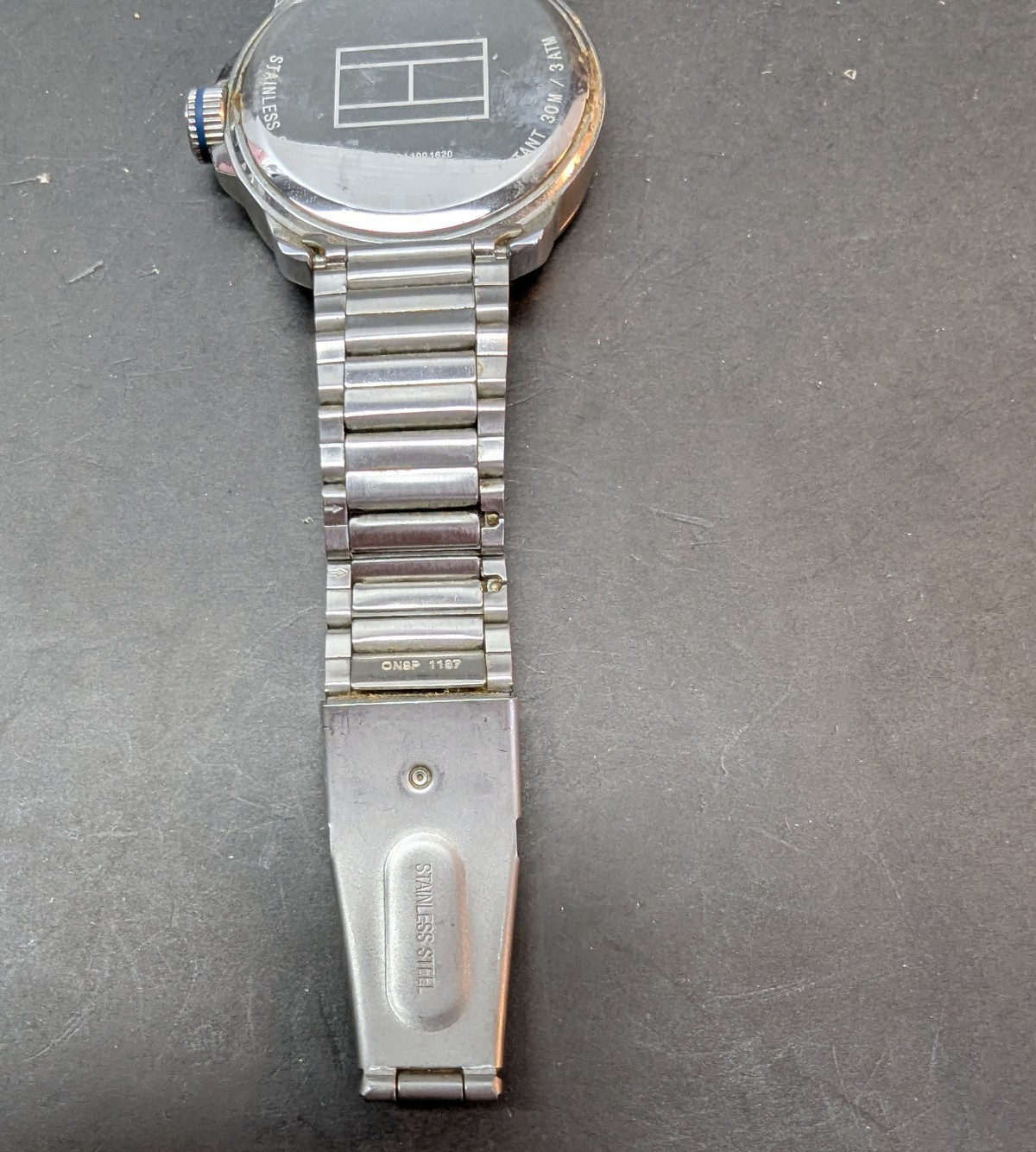 Tommy Hilfiger Three Hand Stainless Steel Black Dial 46mm Watch 30M / 3 ATM