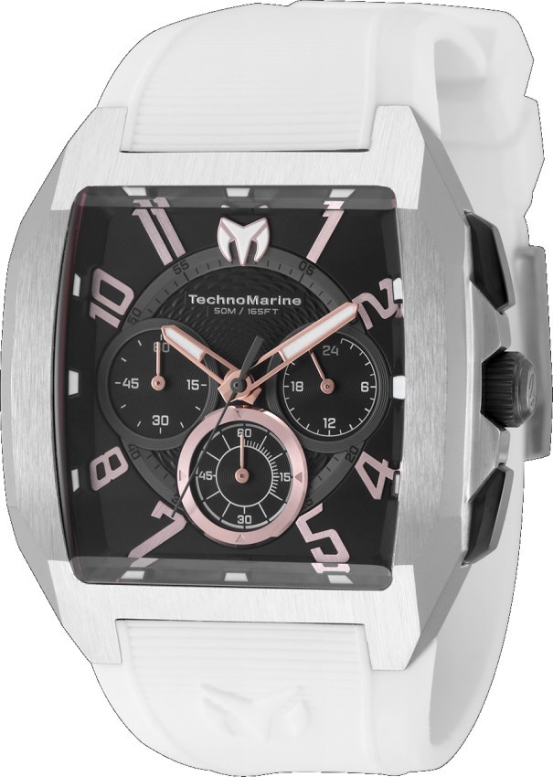 TechnoMarine Aqua Quadrant Men’s 41mm White Silicone Chronograph Watch TM-225106