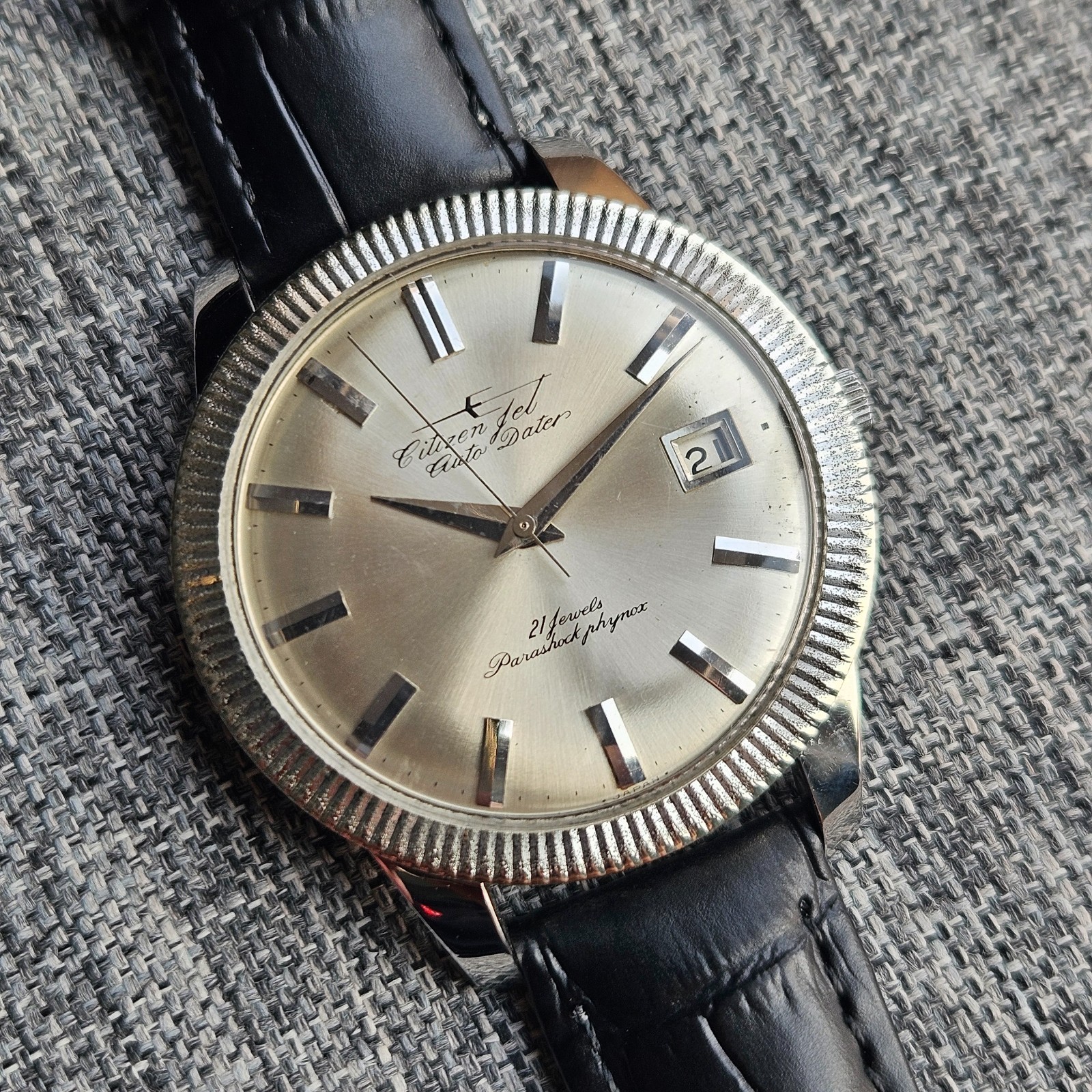 Vintage Citizen Jet Auto Dater – 21 Jewels – Parashock Phynox – Made in Japan
