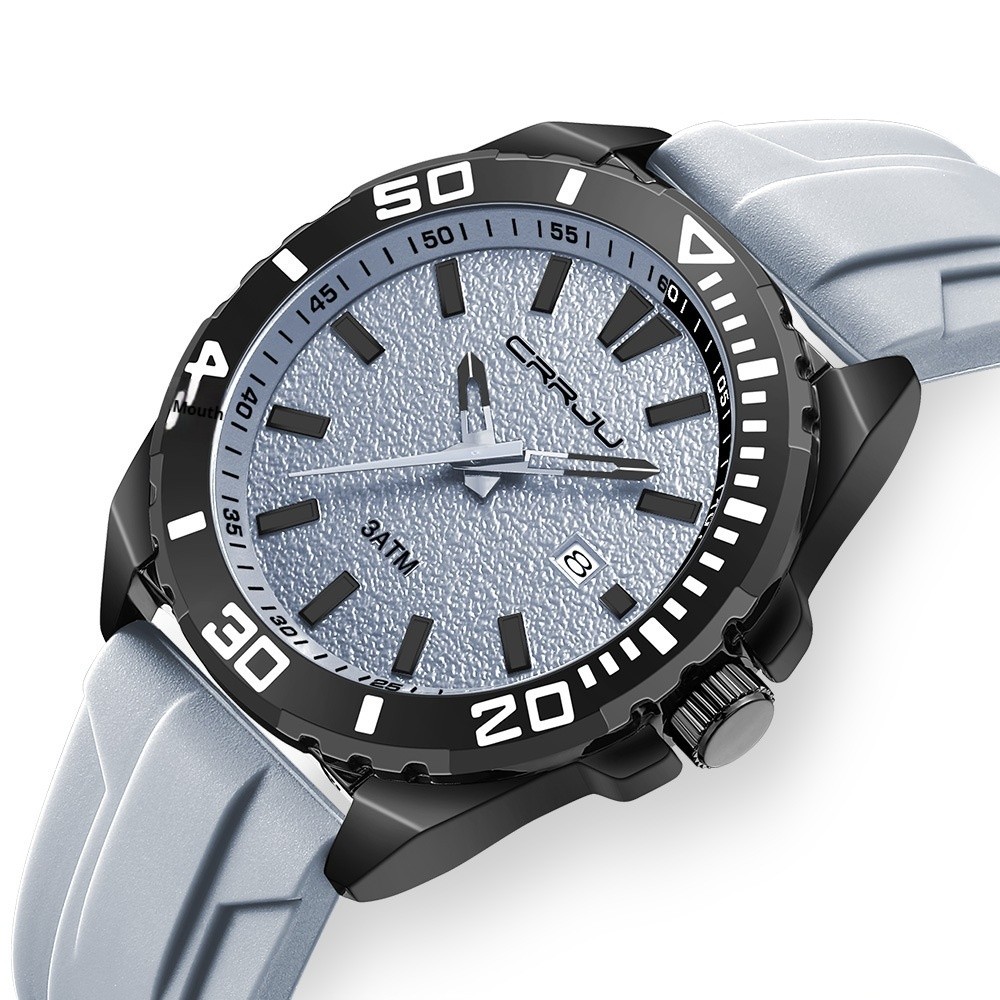 Calendar Leisure Waterproof Circular Silicone Tape Watch