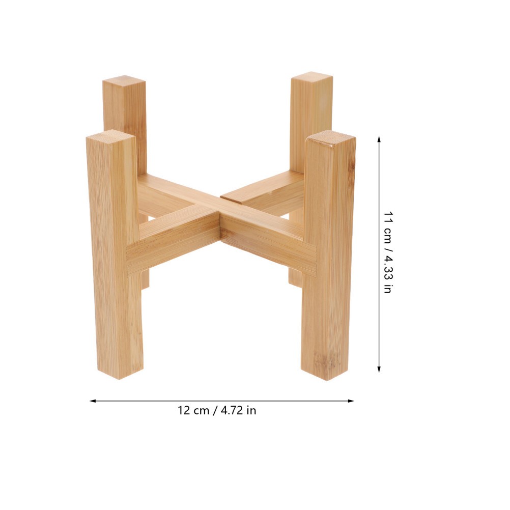 1Pcs Khaki Wooden Flower Rack Midsize Durable Flower Pot Holder