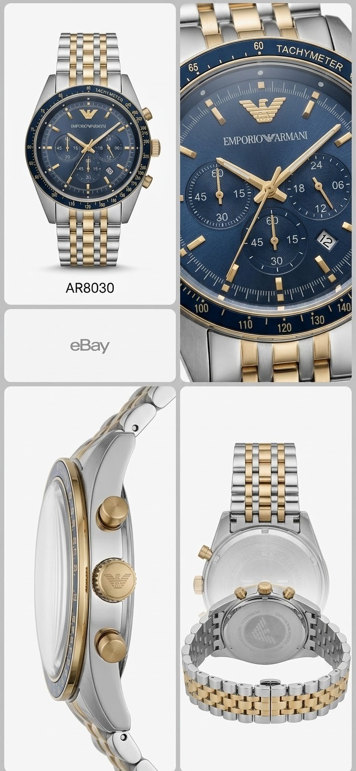 Emporio Armani AR6088 Men’s Sport Two Tone Watch