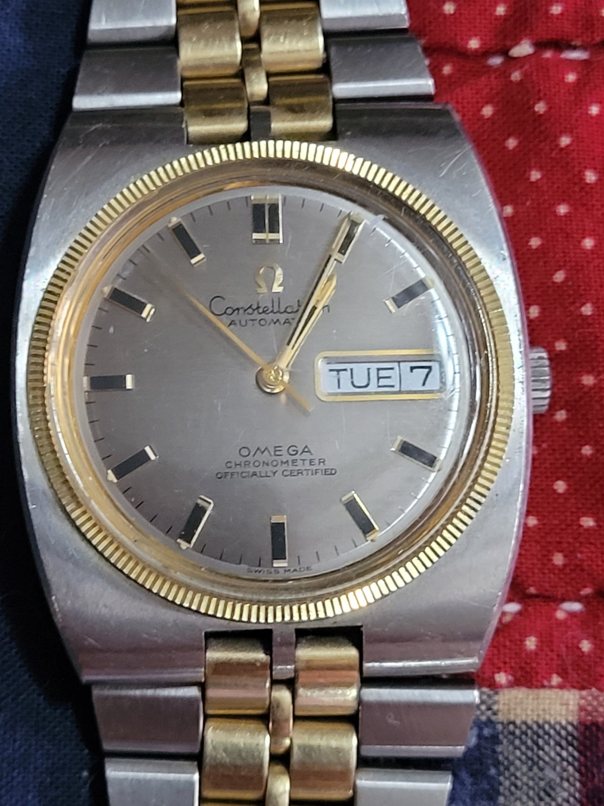Vintage Rare 14k 2 tone Omega Constellation 1970 excellent cond. original band