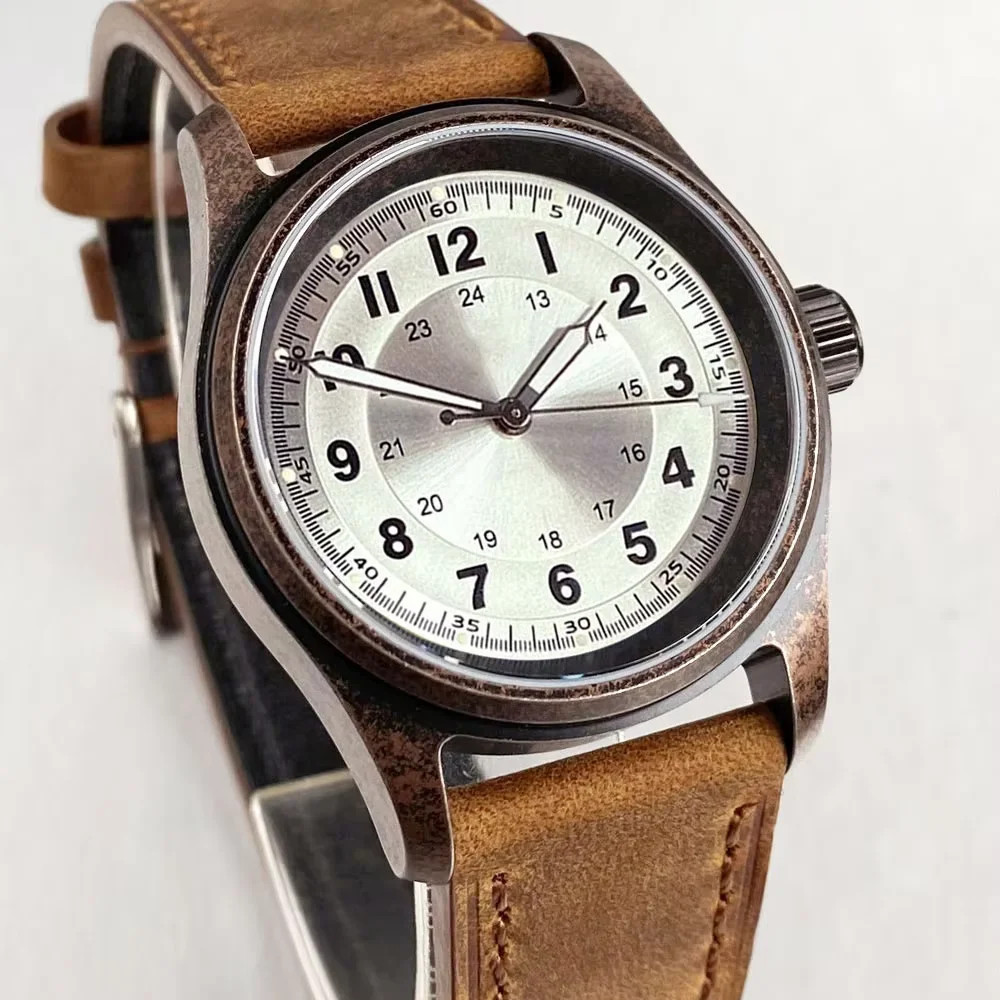 Tandorio 36mm Pilot Retro Mechanical Men’s Watch For Miyota 8215 Sapphire Glass