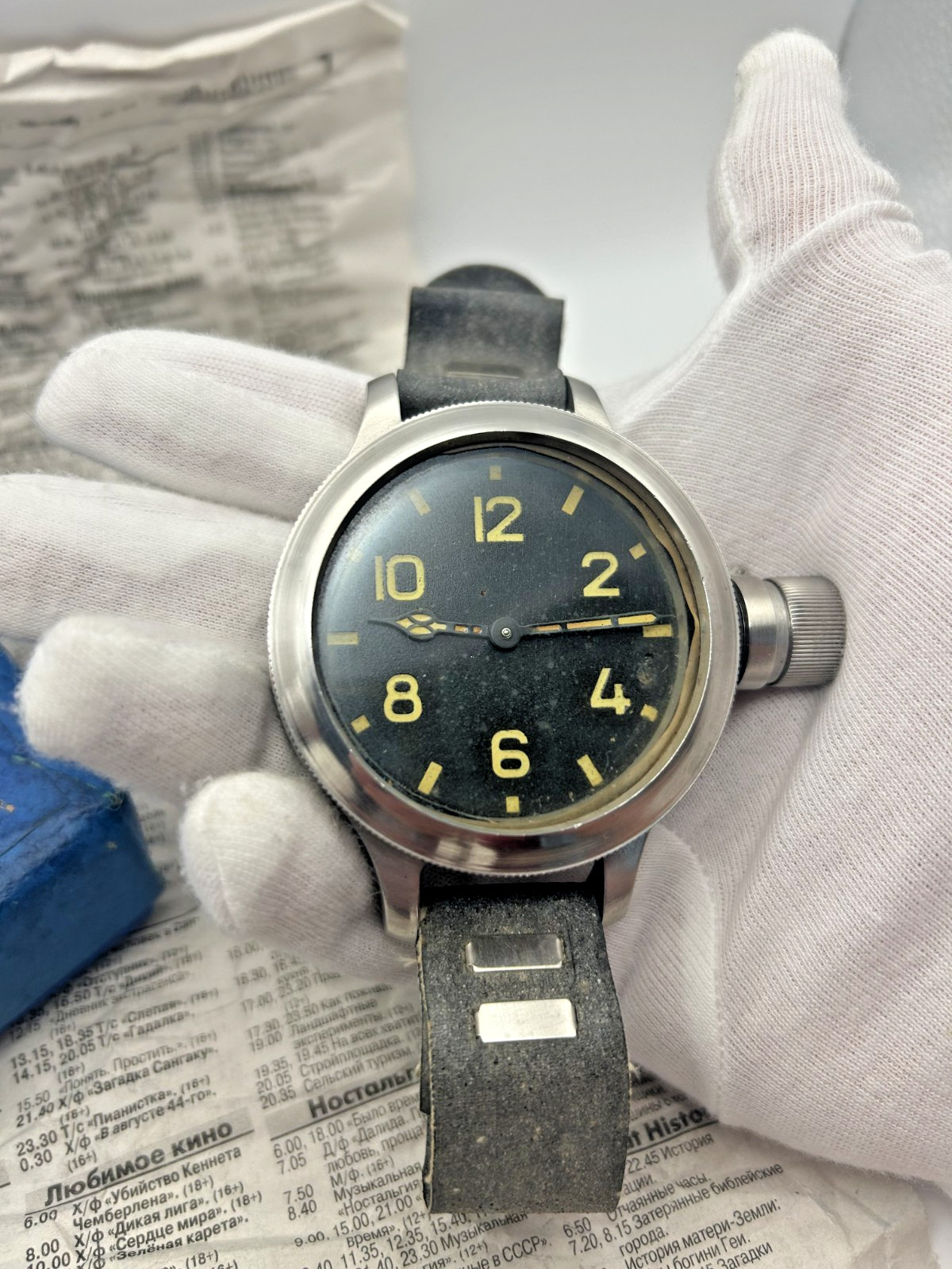 Zlatoust 191-ЧС Soviet Navy Diver Watch 60mm Serial 9924 Original Canteen Cover
