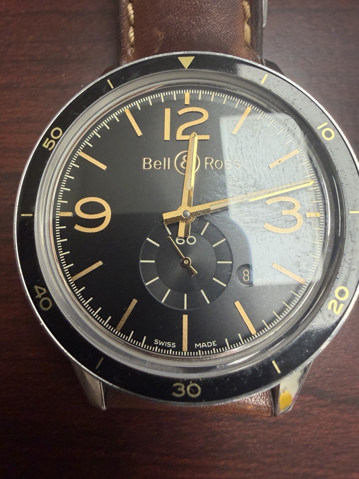 Bell & Ross BR 123 Men’s Automatic 41mm Black Dial Brown Leather 100m Date