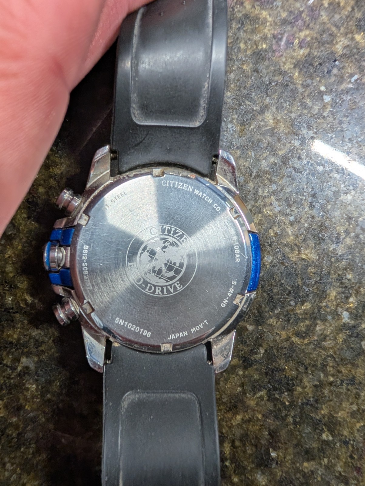 Citizen Eco-Drive mens watch B612-S082757 with Blue and Silver Case