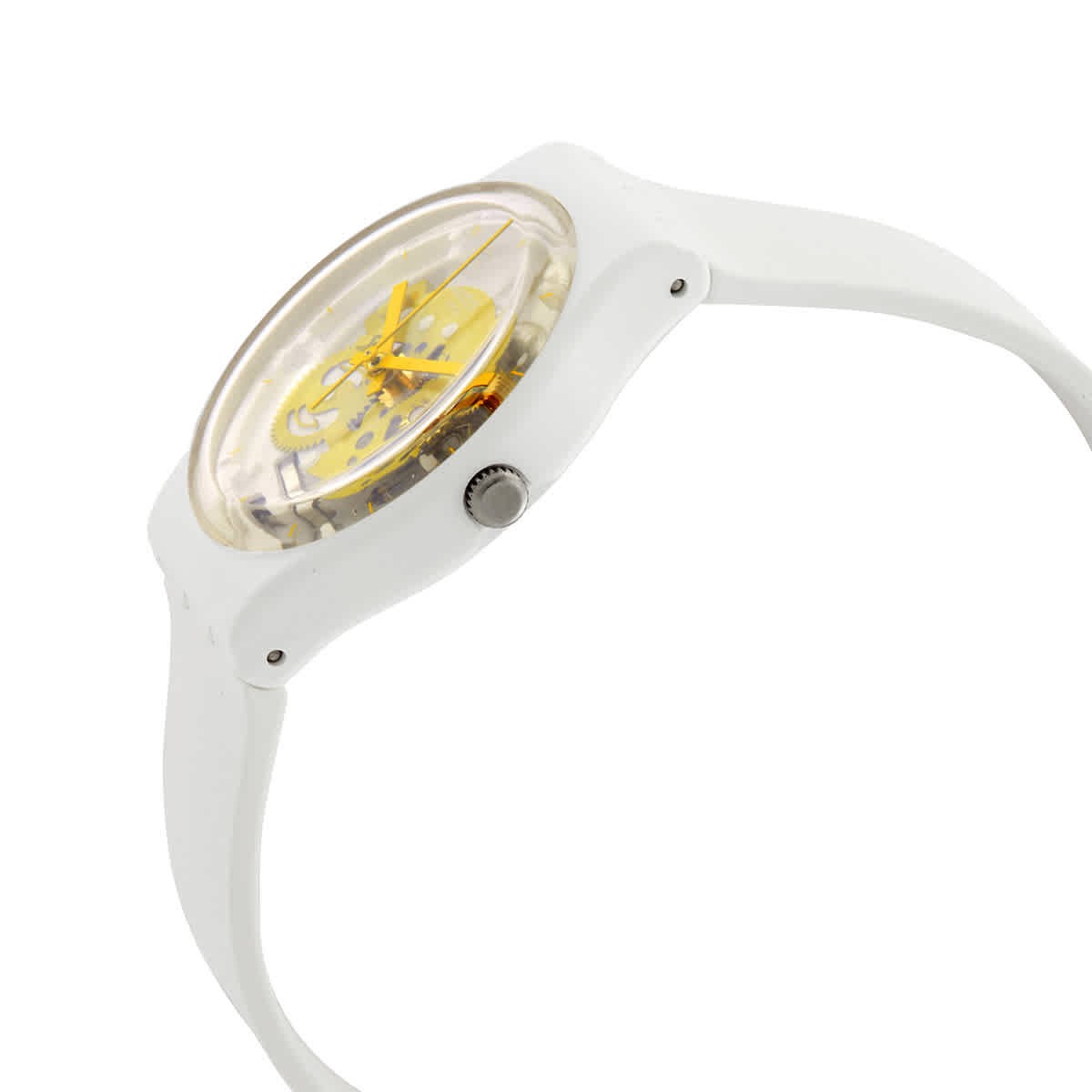 Swatch SO31W105 Bioceramic Time To Yellow Small White Dial 34 mm unisex Watch