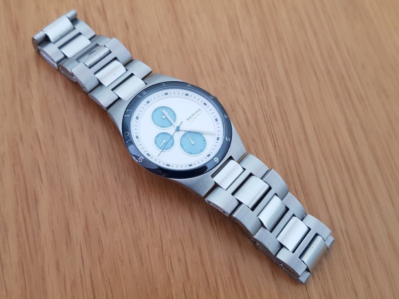 Mens Ultra Slim Steel & Ceramic Bering Minimalist Dress Date Watch 32339-707