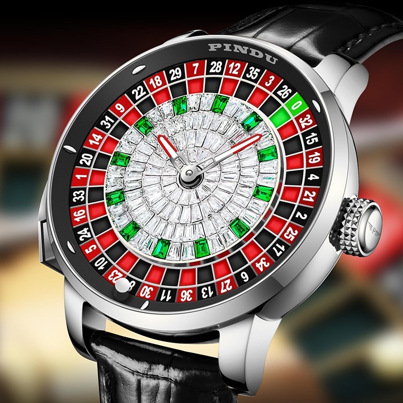 2025 PINDU Men’s automatic mechanical watch roulette button business luxury