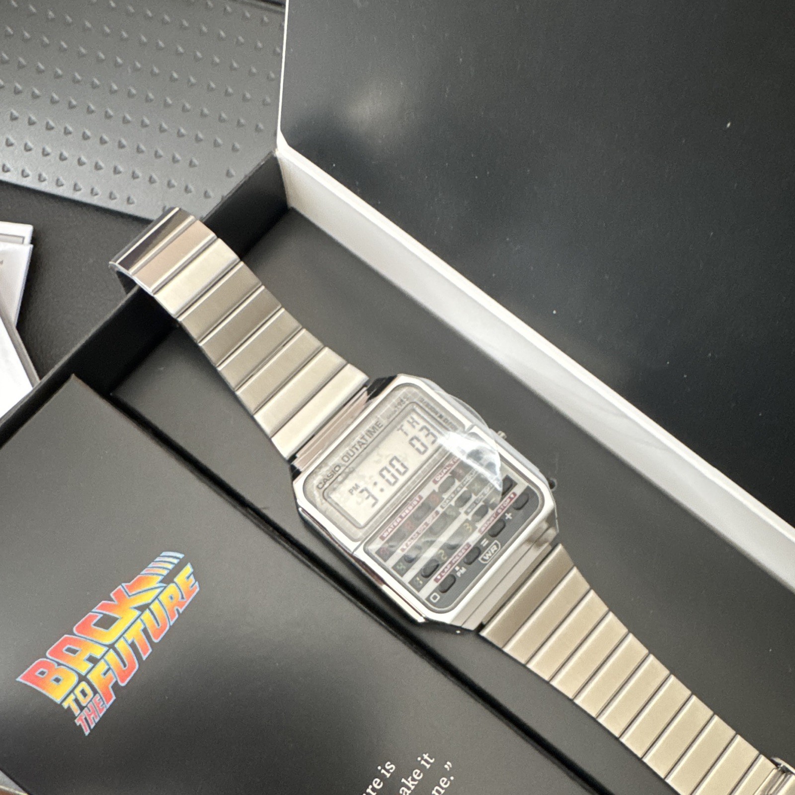 Back to the Future Casio CA-500WEBF-1A Digital Quartz Stainless Steel Bracelet