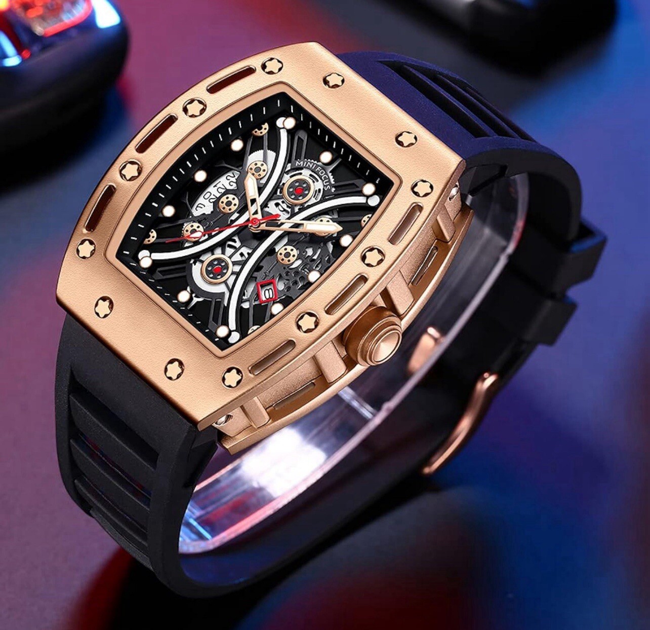 Luxury Skeleton Watch Piece | Rose