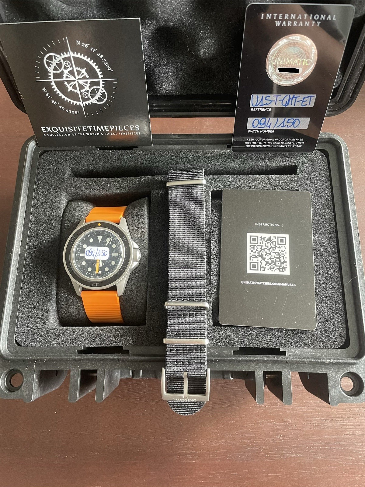 Unimatic x Exquisite Timepieces GMT Limited Edition U1S-T-GMT-ET W/Box & Papers