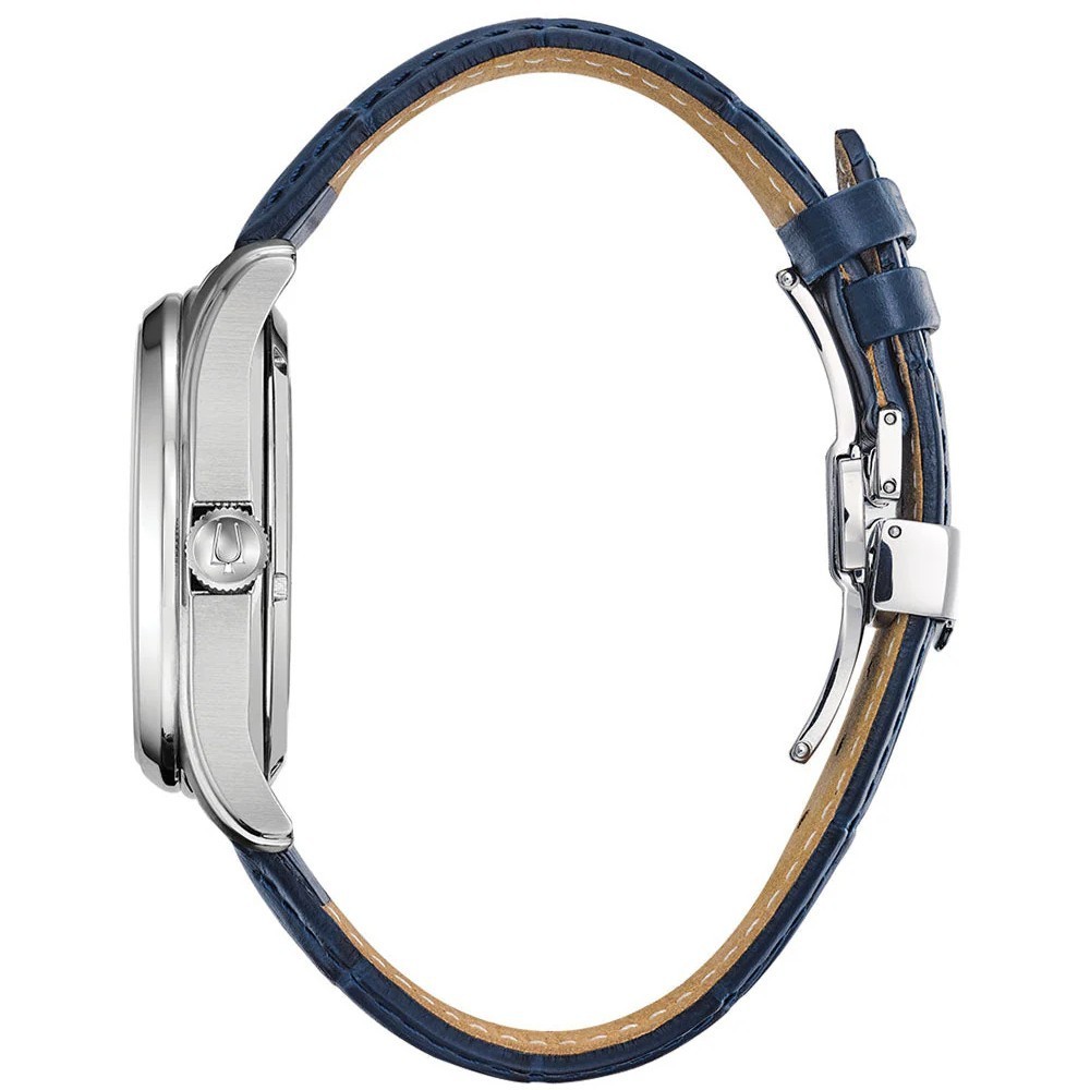 Bulova Men’s Classic Wilton Automatic Watch – 96A206, 42mm, Blue Leather Strap