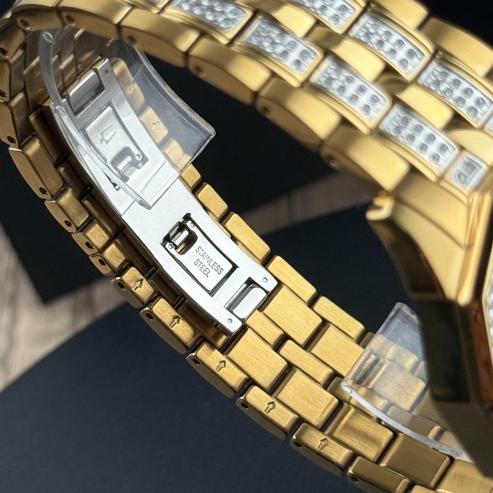 Bulova Octava 98C126 Crystal Dial Gold-Tone Stainless Steel Quartz Men’s Watch