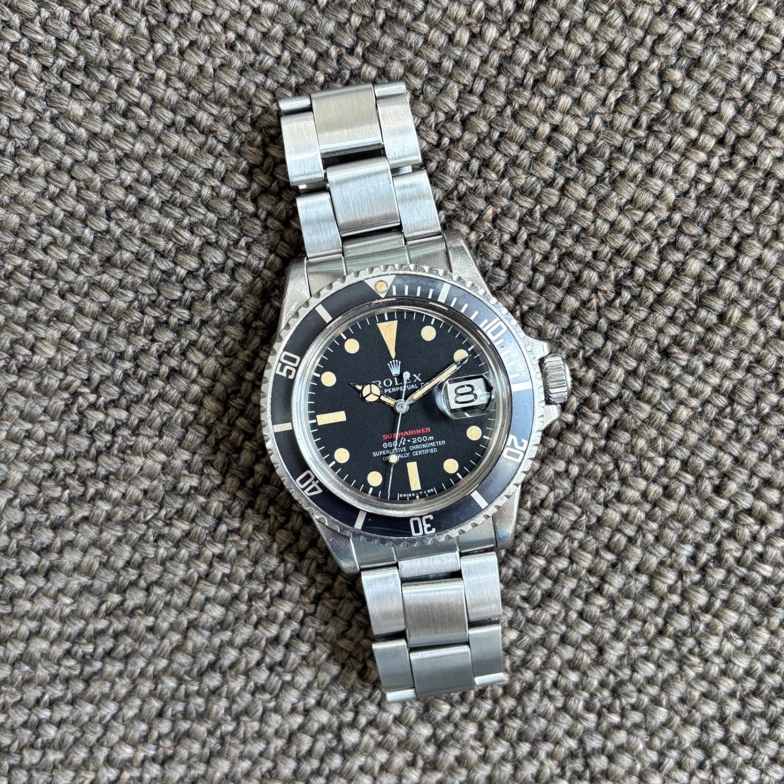 1971 Rolex Red Submariner 1680 Matte Black Mark IV Dial