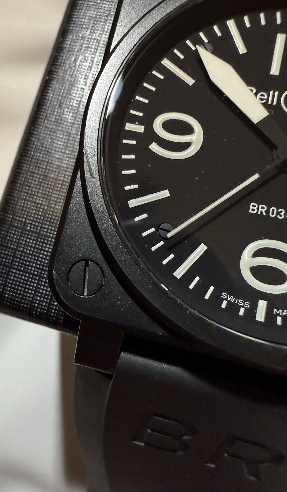 BELL & ROSS BR03-92-S Matte Black Ceramic and Stainless Steel w/ Box and Strap