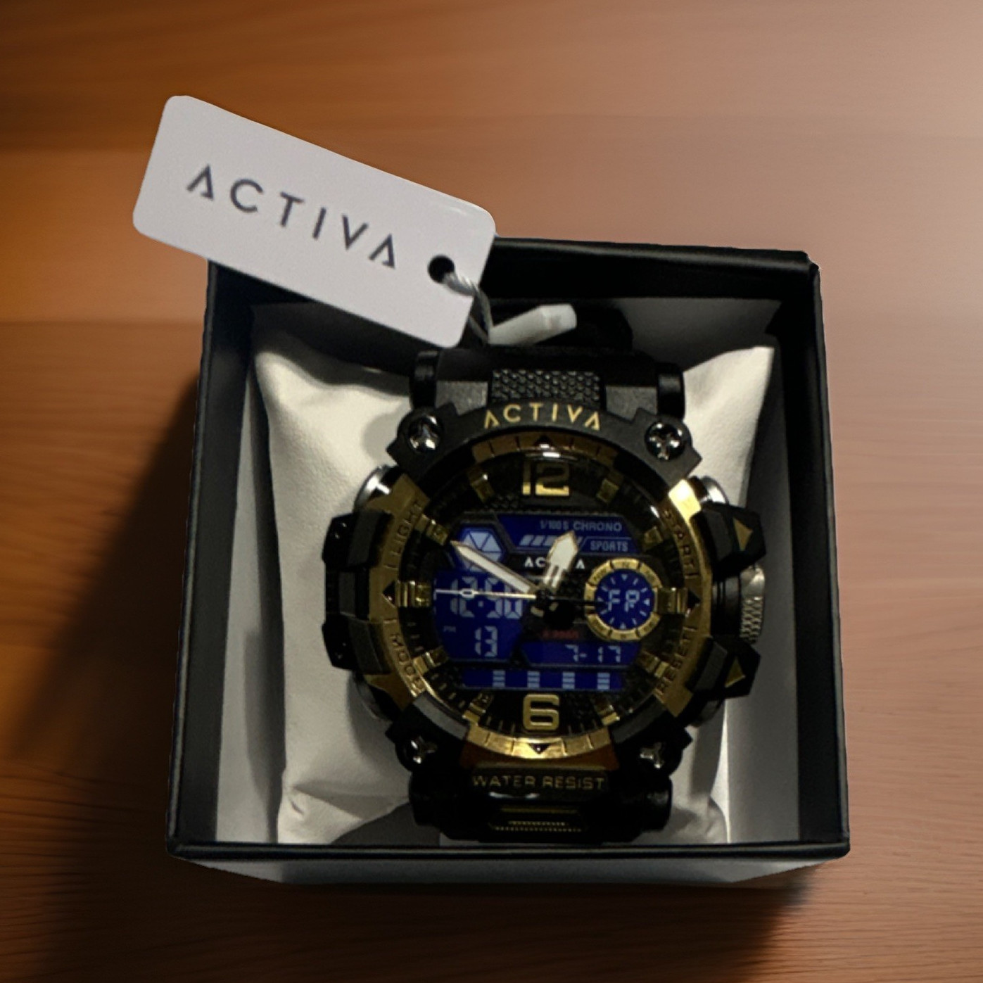 Activa Sport Men’s Quartz Analog-Digital Chronograph Dual Time 30M Box
