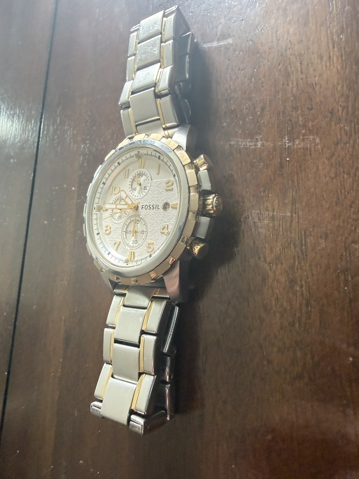 Fossil Men’s Dean 45mm Quartz Chronograph Watch FS4867IE NEEDS WORK!