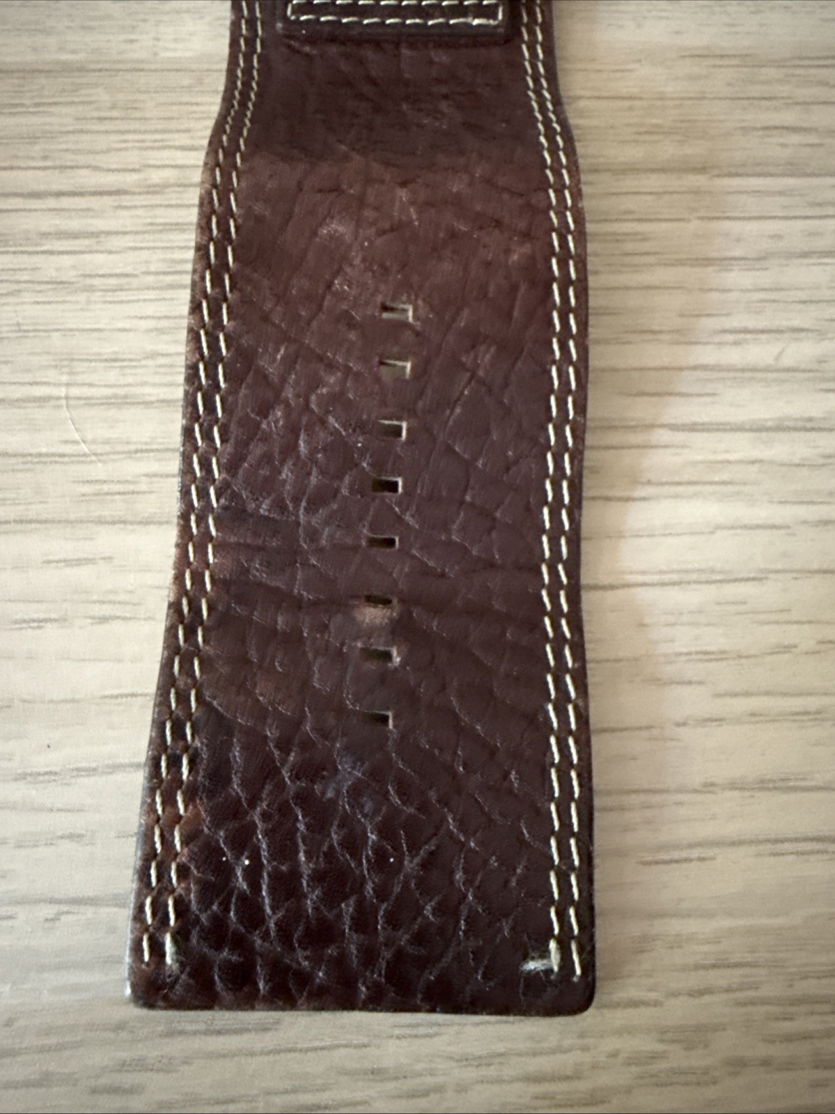 Identity London retro LCD Mens watch, Brown Leather Strap -Untested- For Spares