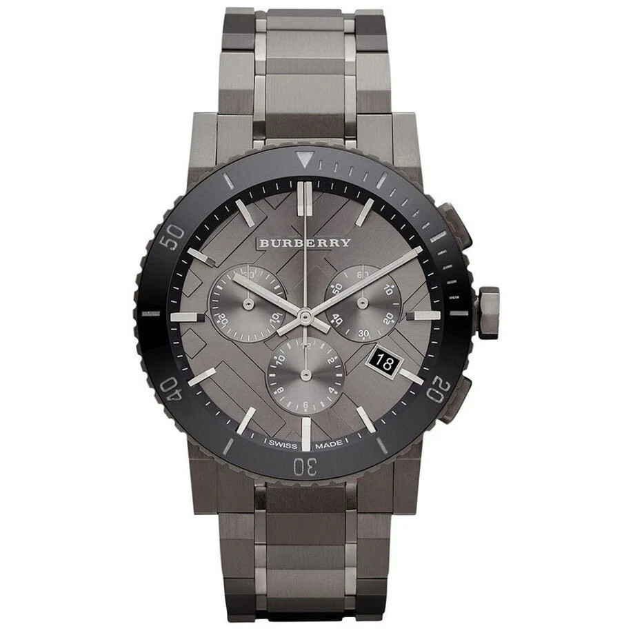BURBERRY The City BU9381 Chronograph Gunmetal Gray Men’s Watch 42mm