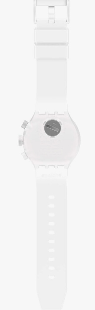 Swatch – SB02W400 – Big Bold Chrono Watch Casual Plastic – Chequered White