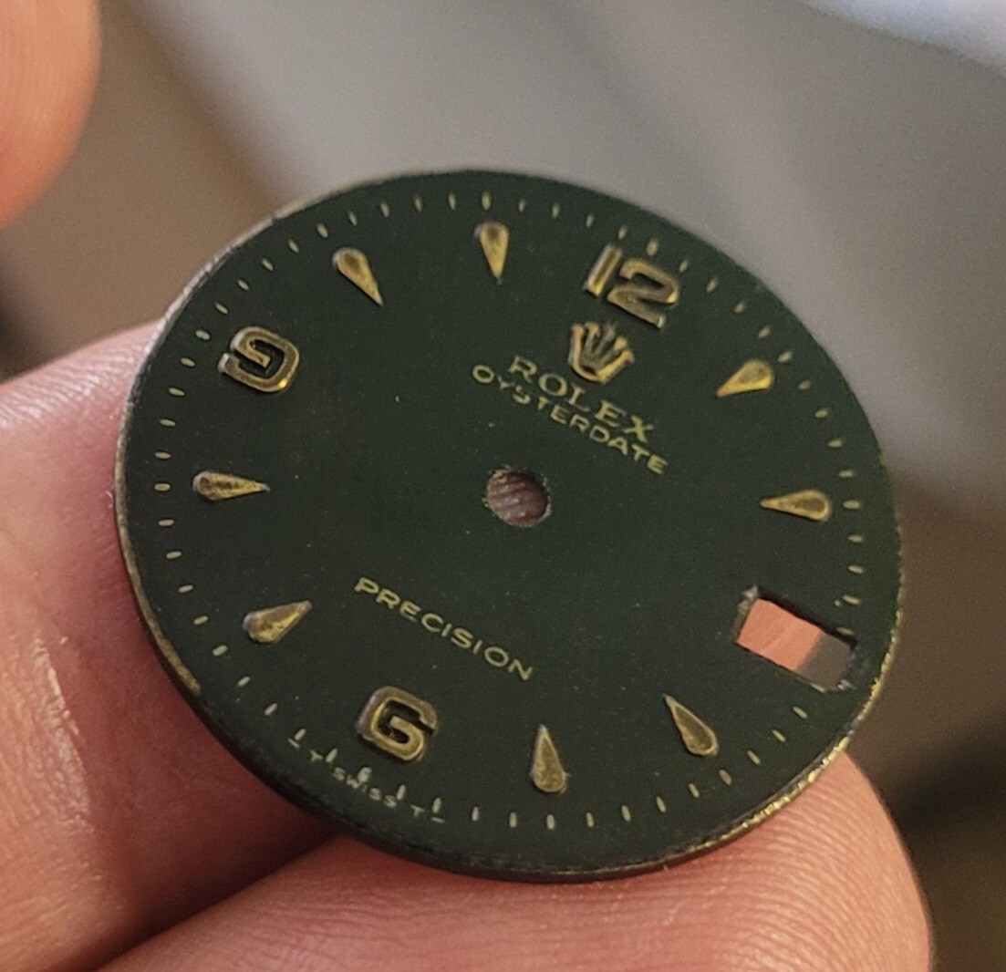 Vintage rare Rolex midsize oysterdate precision black model 6466 dial 24.2 mm