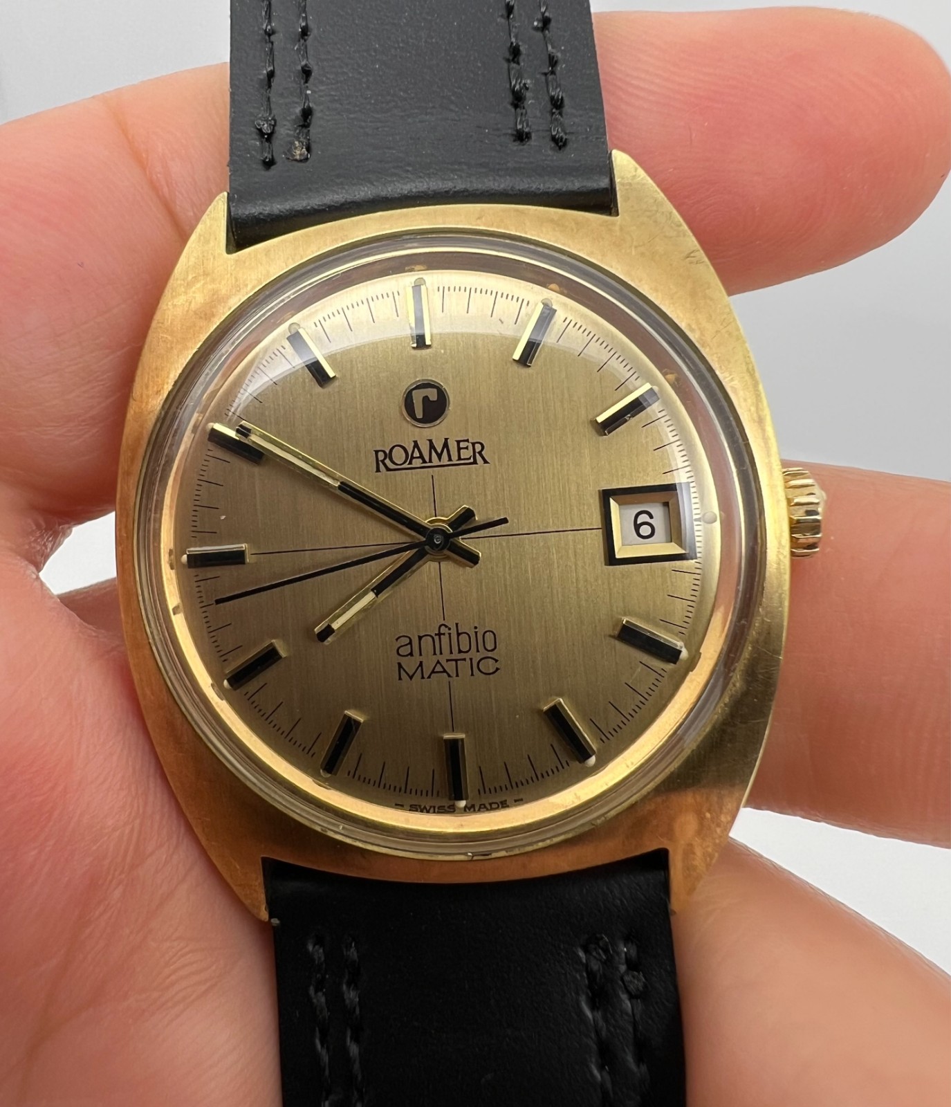 VINTAGE ROAMER ANFIBIO MATIC AUTOMATIC GOLD PLATED MENS WATCH