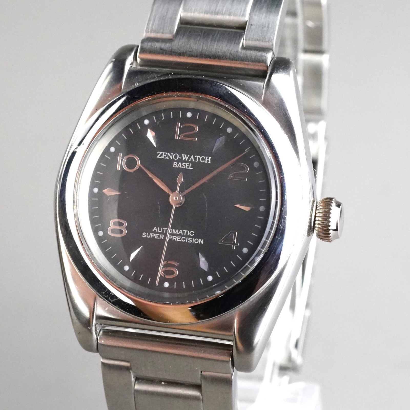 ZENO-WATCH Automatic Super Precisio Vintage ZNB-001 Men’s Wristwatch Silver 33mm