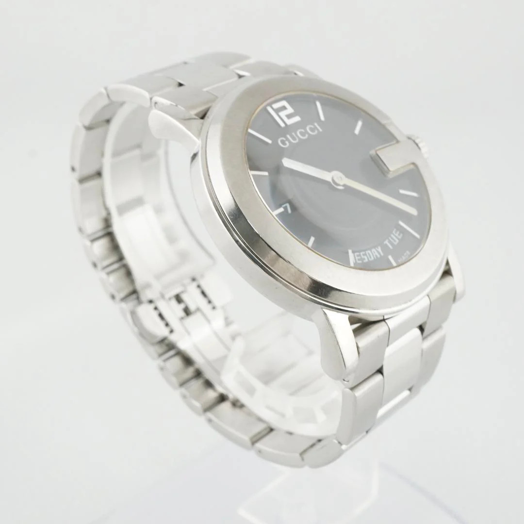 GUCCI 101M Quartz Stainless Steel Grey Mens Watch