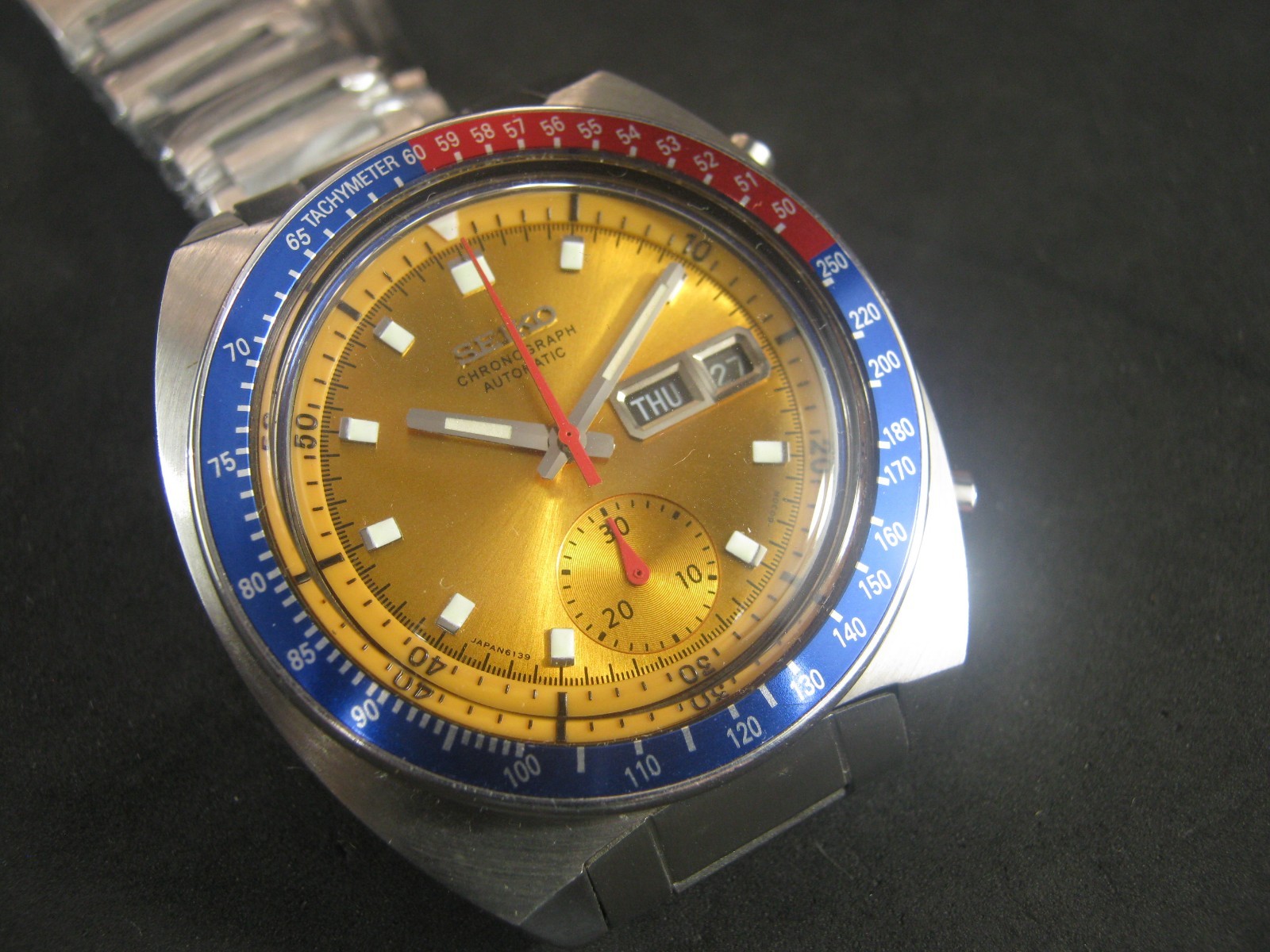 Classic Seiko 6139-6002 Pogue Chronograph Day Date Serviced A1 Condition Japan