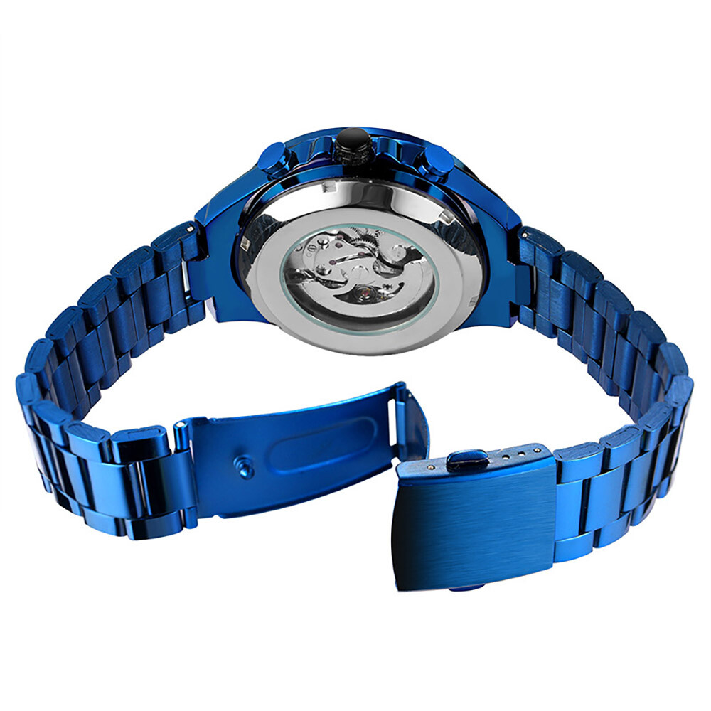 WINNER Men’s Stainless Steel Watch Luxury Skeleton Automatic Mechanical Watches