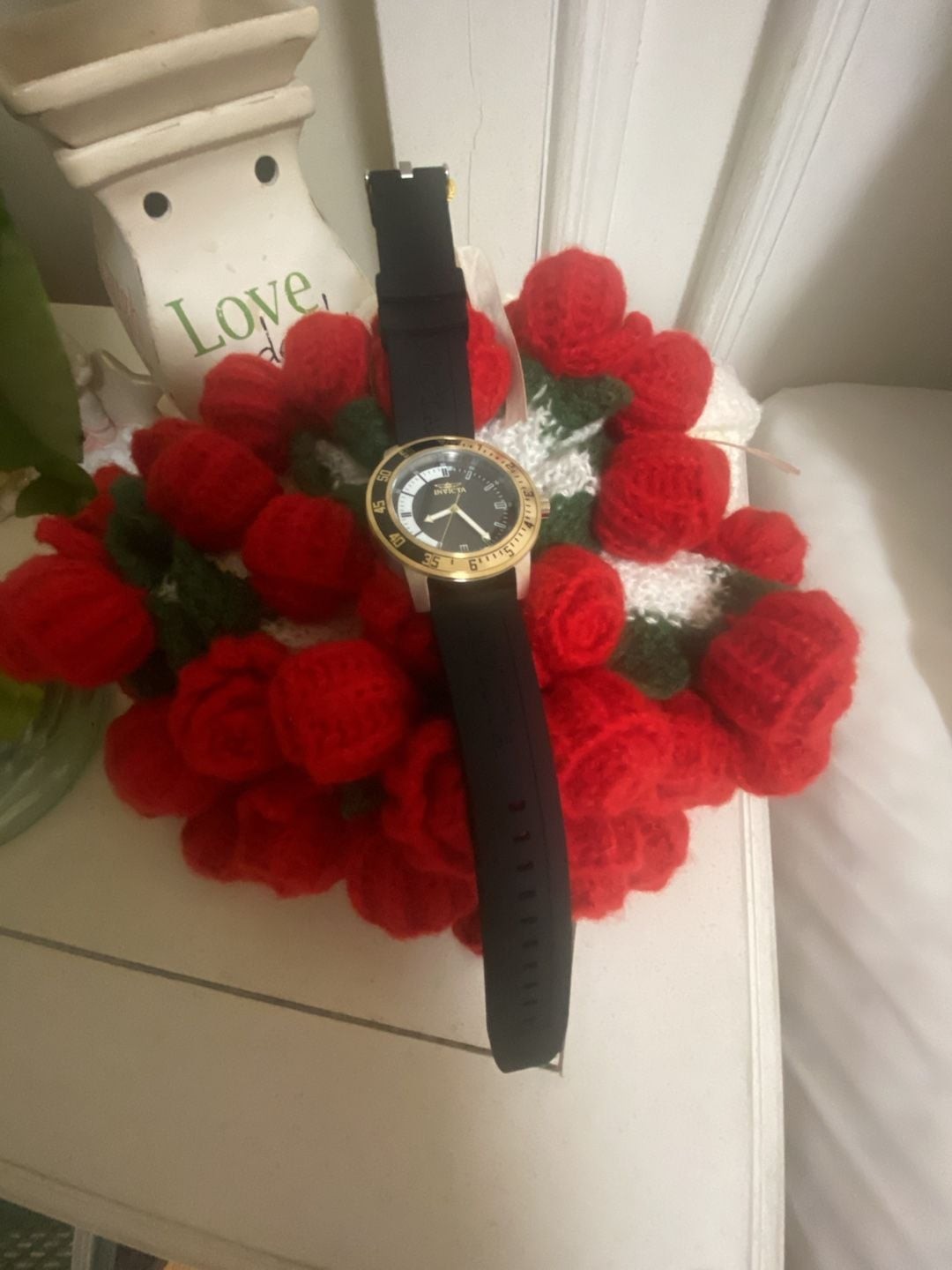 Invicta Pro Diver Quartz Watch with Black Dial and Silicone Strap