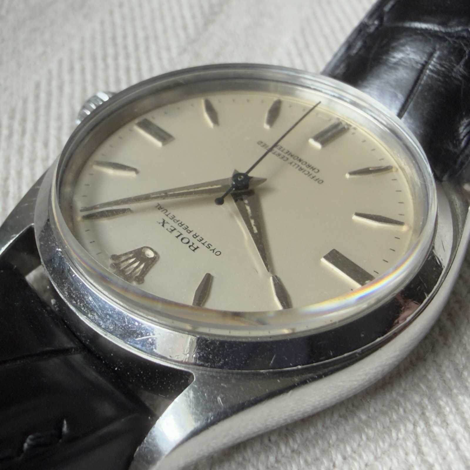 Rolex Oyster Perpetual Ref 6564 Automatic Chronometer 34mm Steel White Dial