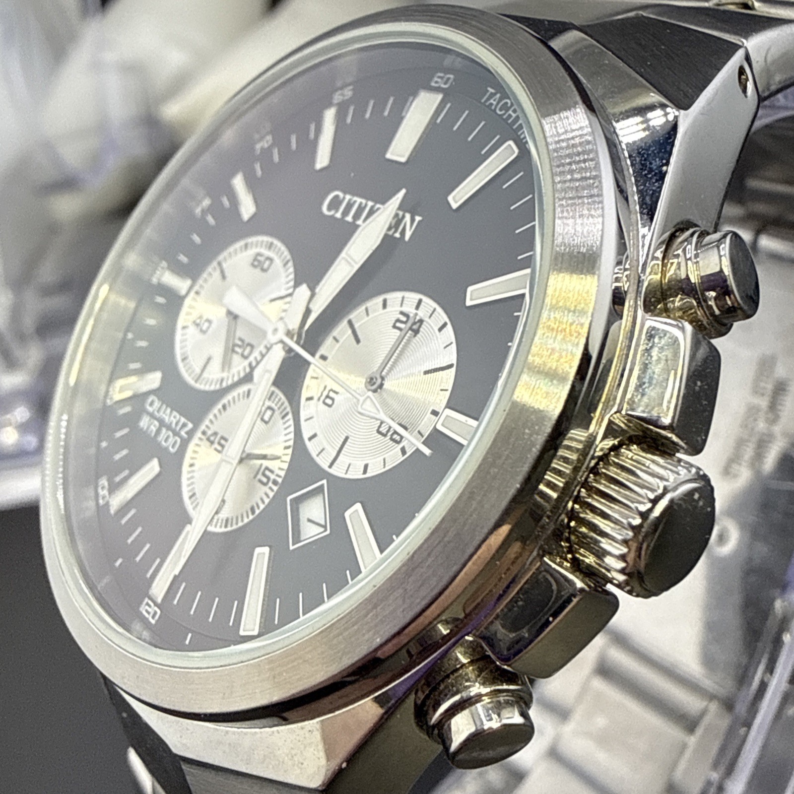 Men’s Citizen Gents AN8170-59E Stainless Steel 43mm Chronograph Watch 100M H2O
