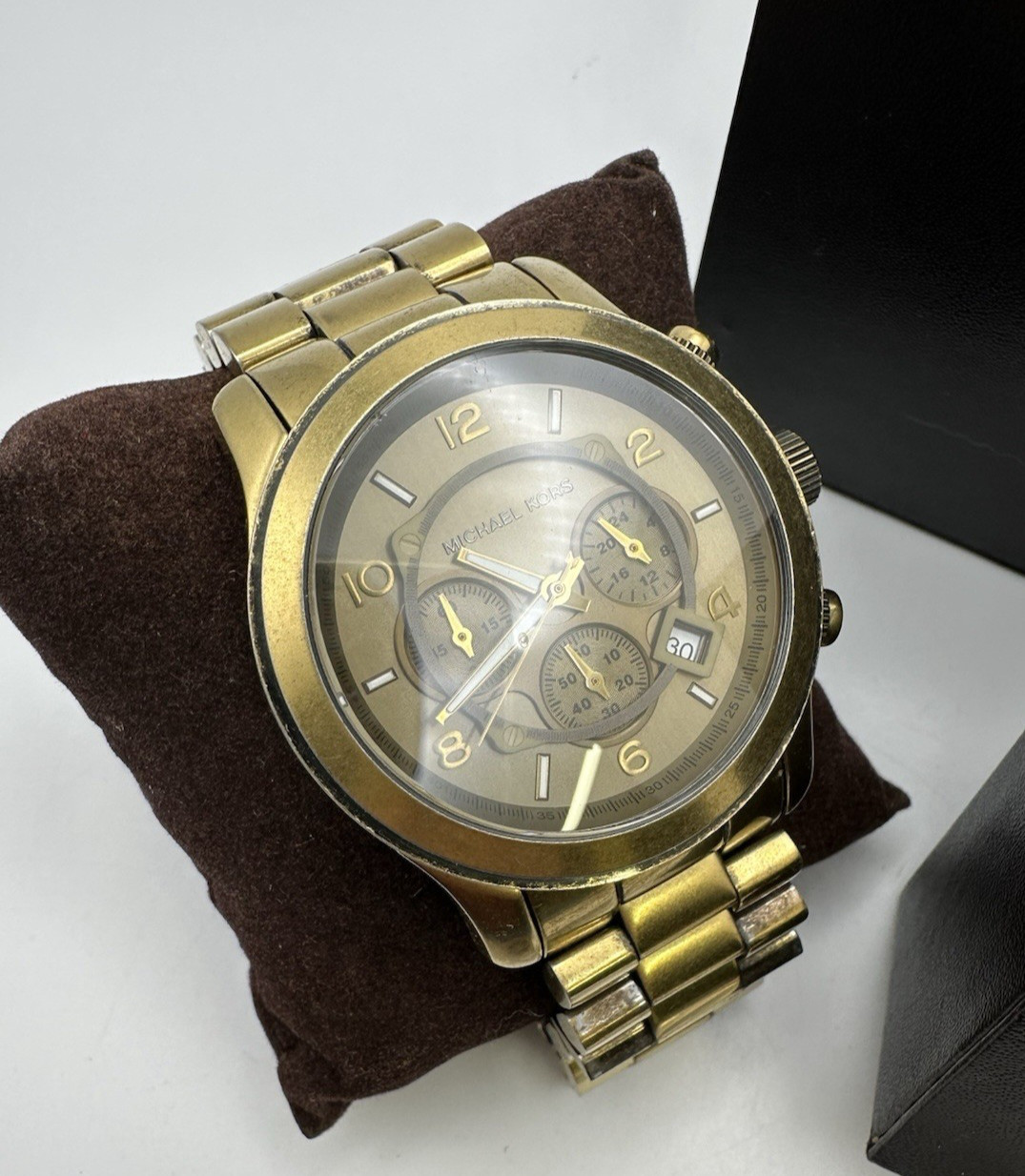Michael Kors Runway Bronze Stainless Steel Oversize Chronograph Watch MK8227