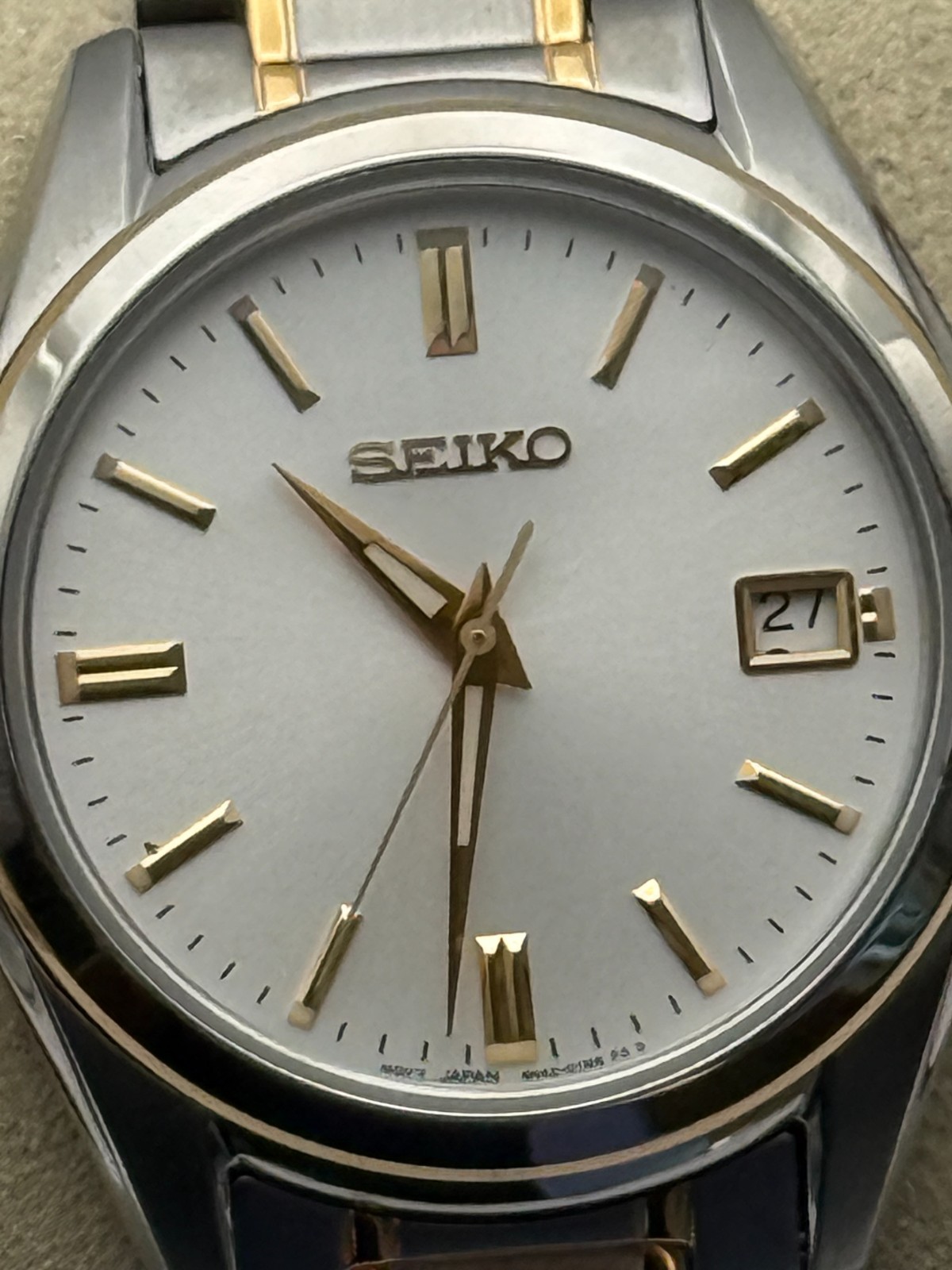 Seiko SUR312 36mm Two-Tone Quartz Date Sapphire Crystal Watch
