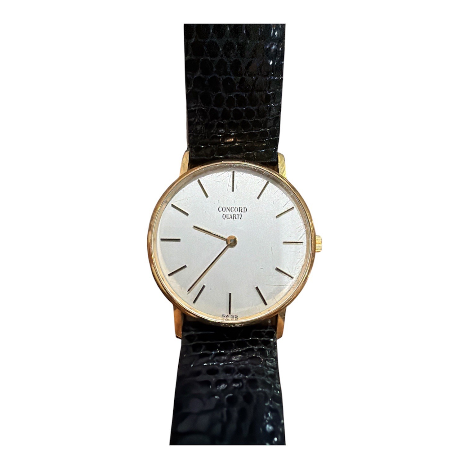 Concord Men’s Classic Watch Stainless Black Leather Classic Swiss 1796210