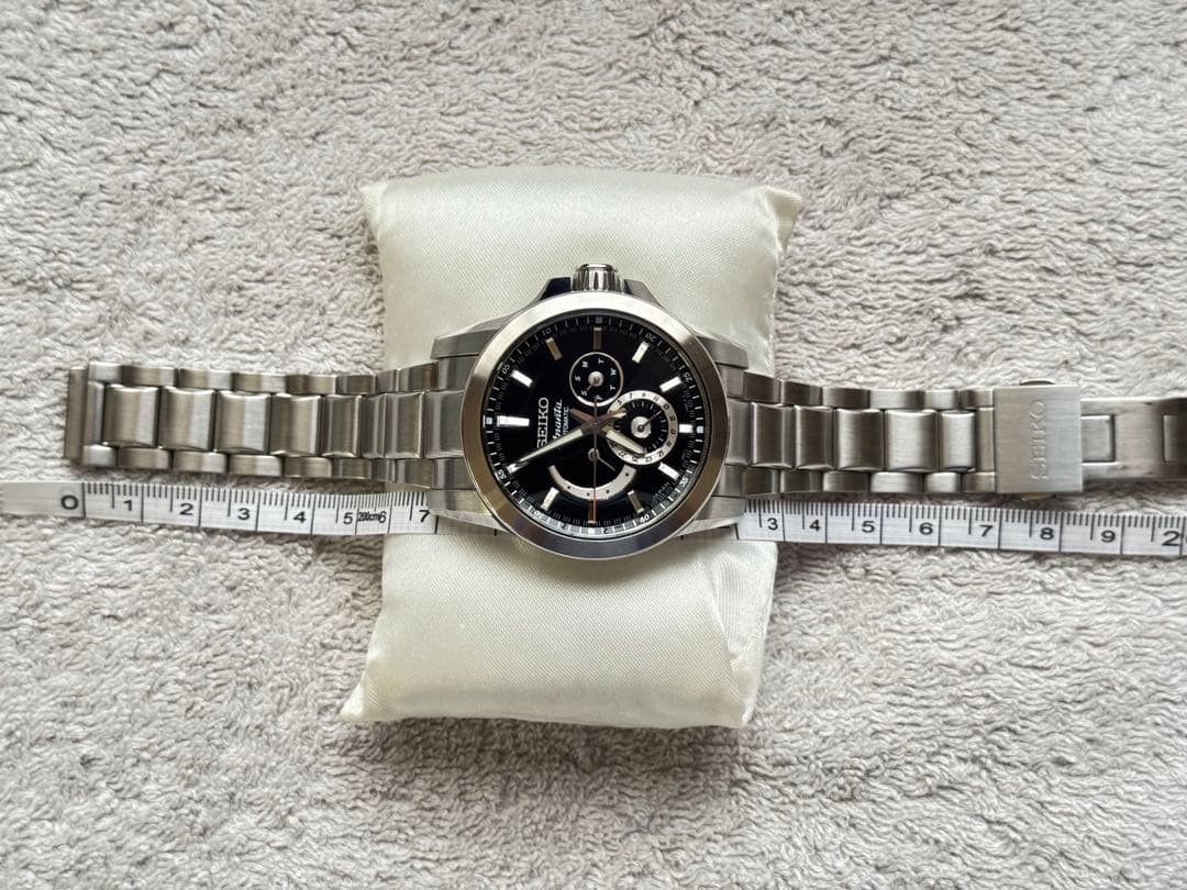 Seiko Brightz Ananta Japanese Sword Motif Silver Automatic Watch Japan 072695