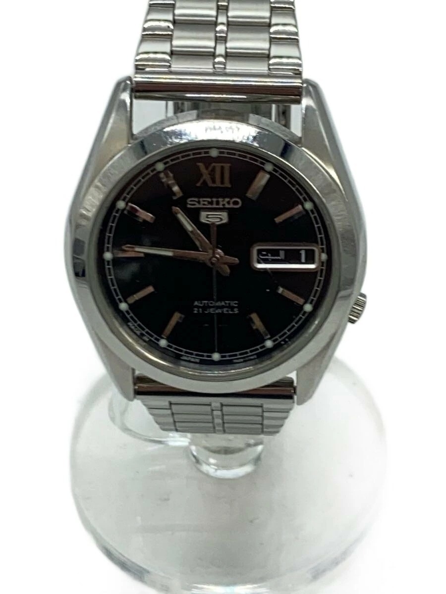 SEIKO 5 7S26-03S0 Automatic Men’s Wristwatch Black Dial Stainless Steel
