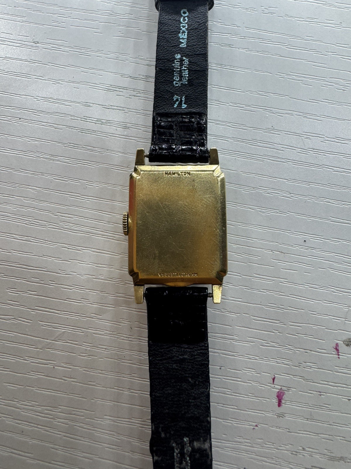 Exquisite Vintage 1950 Mans HAMILTON DEWITT Stunning Black Dial
